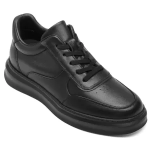 6 CM/2.36 Inches CMR CHAMARIPA Black Leather Casual Sneakers