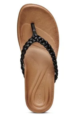 Aetrex Rachel Thong Women Sandal Black