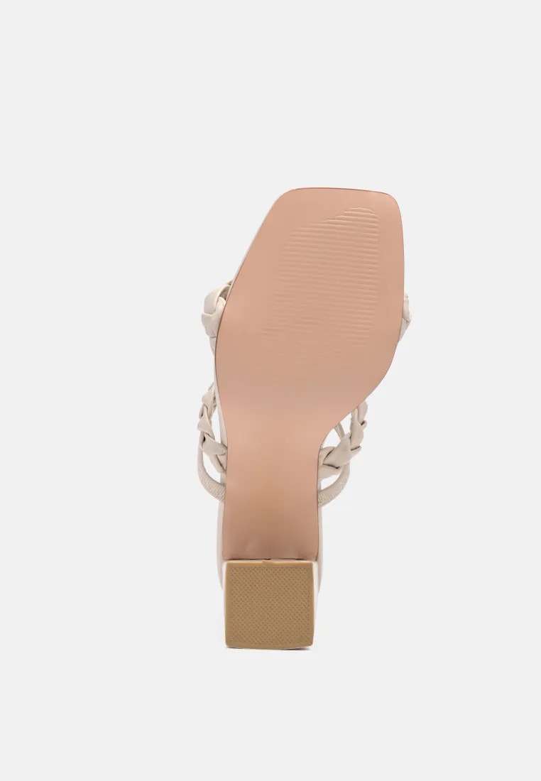 Arnie Braided Straps Block Heeled Sandals