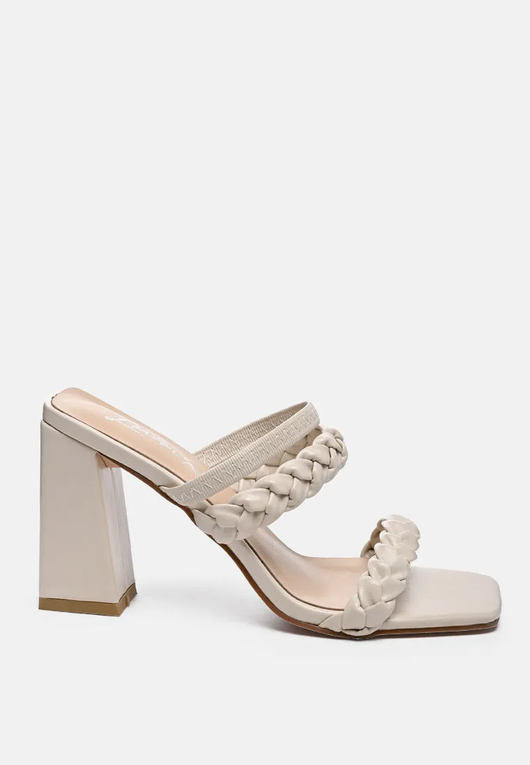 Arnie Braided Straps Block Heeled Sandals