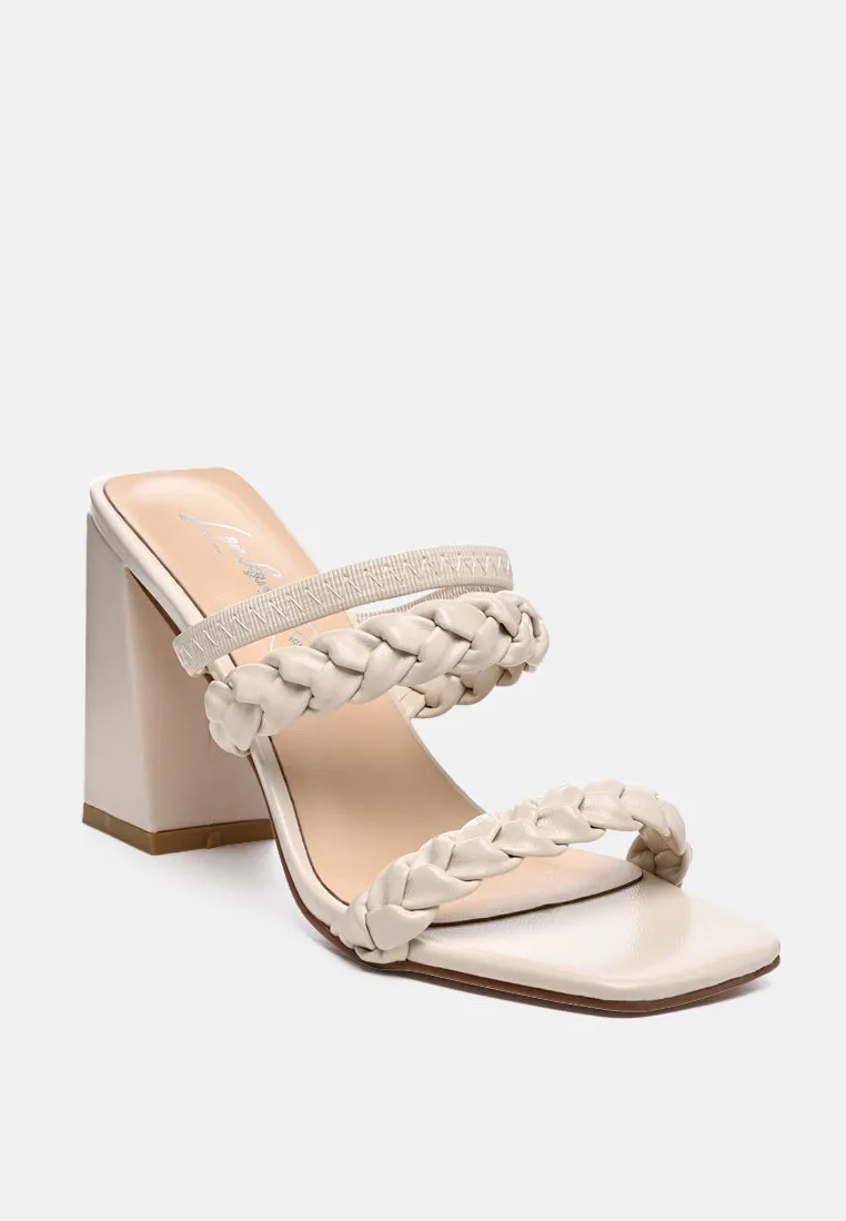 Arnie Braided Straps Block Heeled Sandals