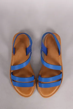 Bamboo Strappy Asymmetrical Flat Sandal