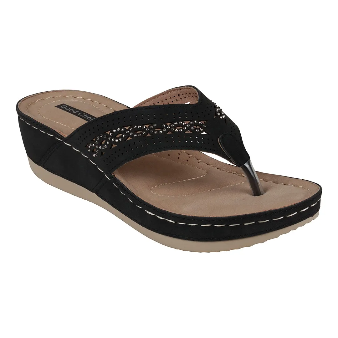 Bari Black Wedge Sandal