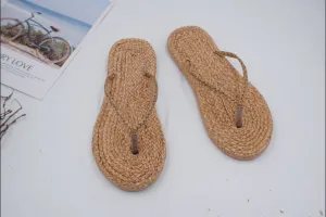 Beach Sandals, Bohemian Slippers, straw sandals women