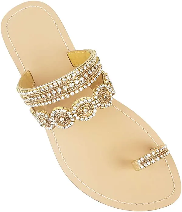 Beaded Rhinestone Circle Silver Summer Elegant Sandal