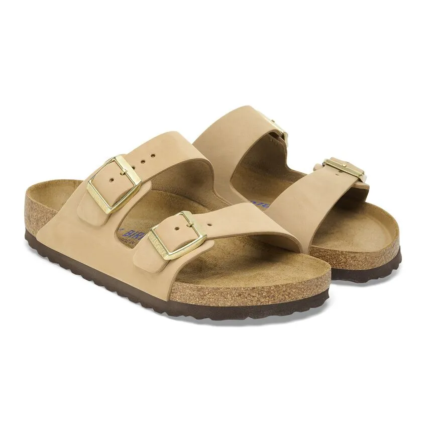 Birkenstock Arizona Soft Footbed Nubuck Leather Sandals