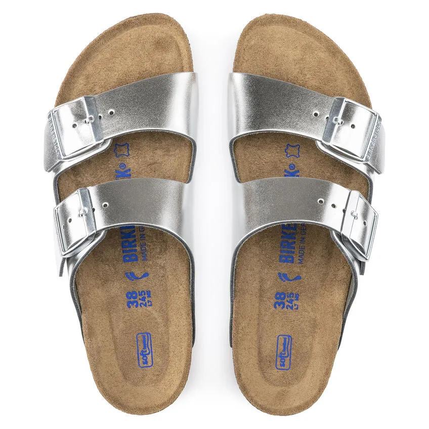 Birkenstock Arizona Soft Footbed - Silver Metallic 1005960