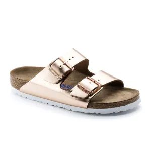 Birkenstock Arizona Soft Footbed Slide Sandal (Women) - Metallic Copper