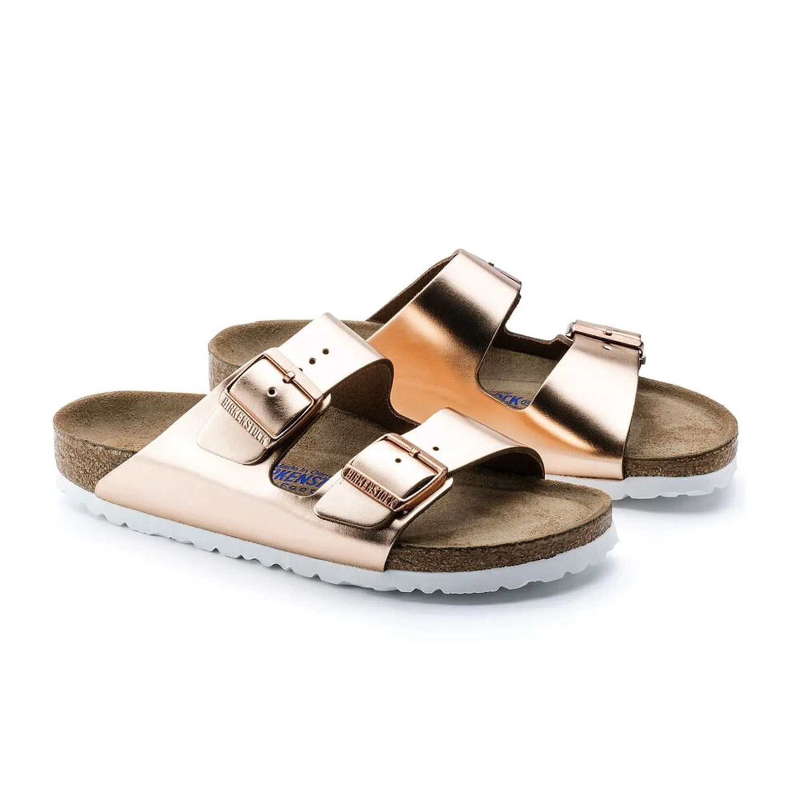 Birkenstock Arizona Soft Footbed Slide Sandal (Women) - Metallic Copper