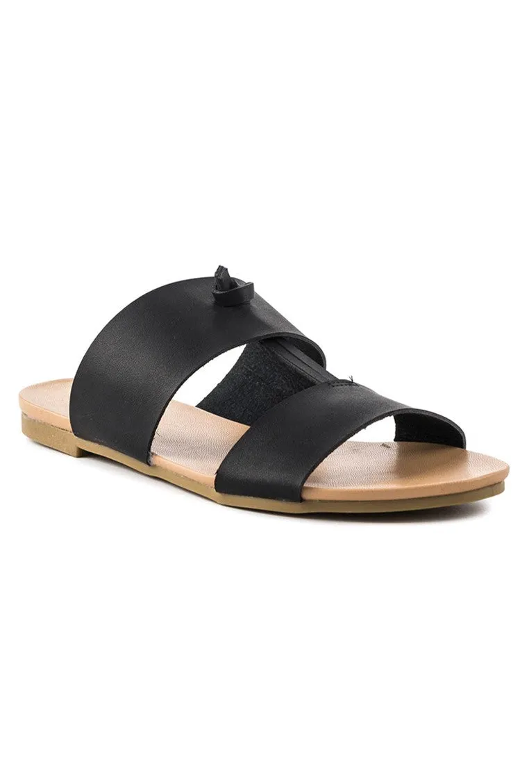 Black Flat Slide Thongs