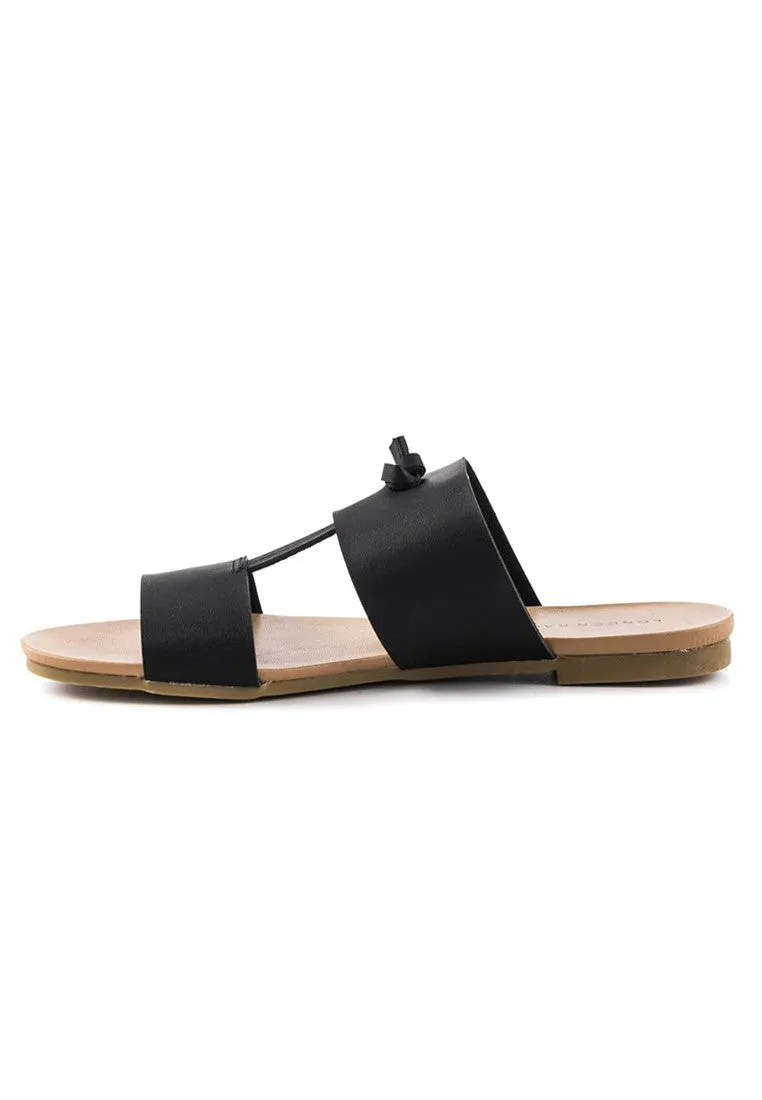 Black Flat Slide Thongs