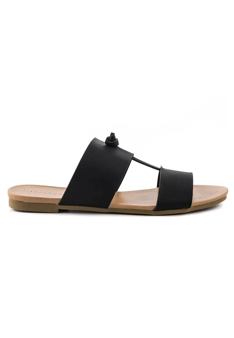 Black Flat Slide Thongs