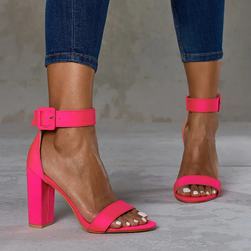 Bright Color high Heel Platform Cutout Sandals