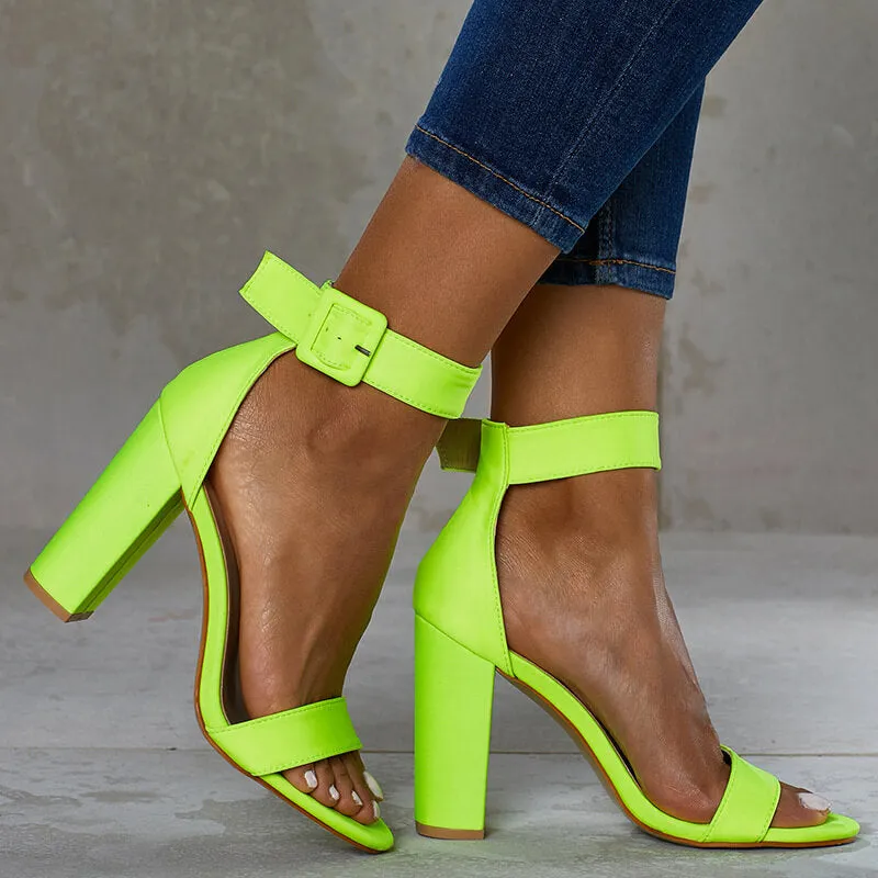 Bright Color high Heel Platform Cutout Sandals