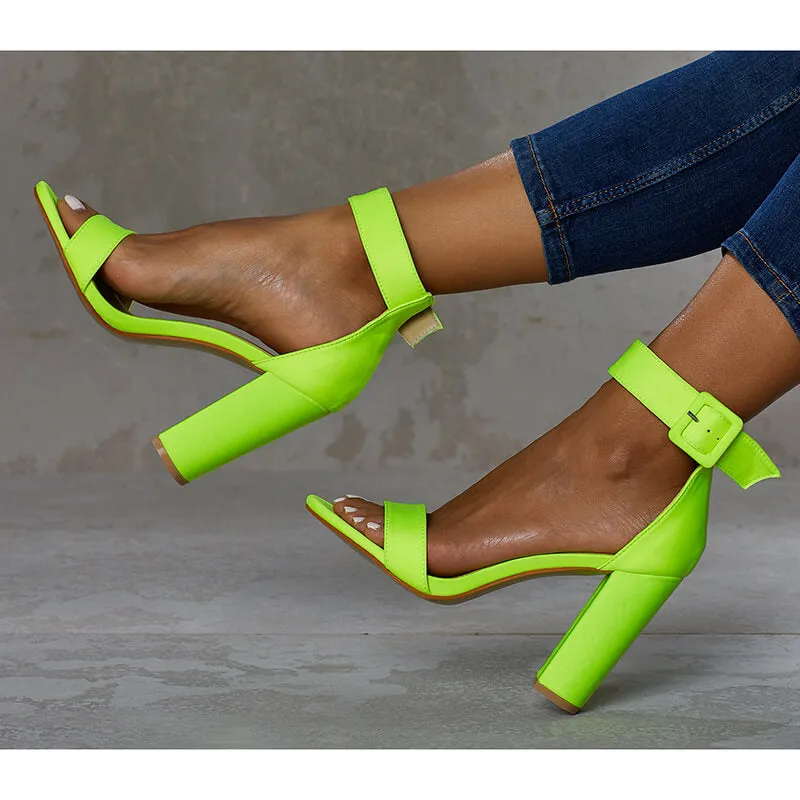 Bright Color high Heel Platform Cutout Sandals