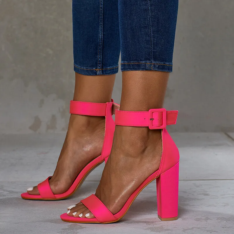 Bright Color high Heel Platform Cutout Sandals