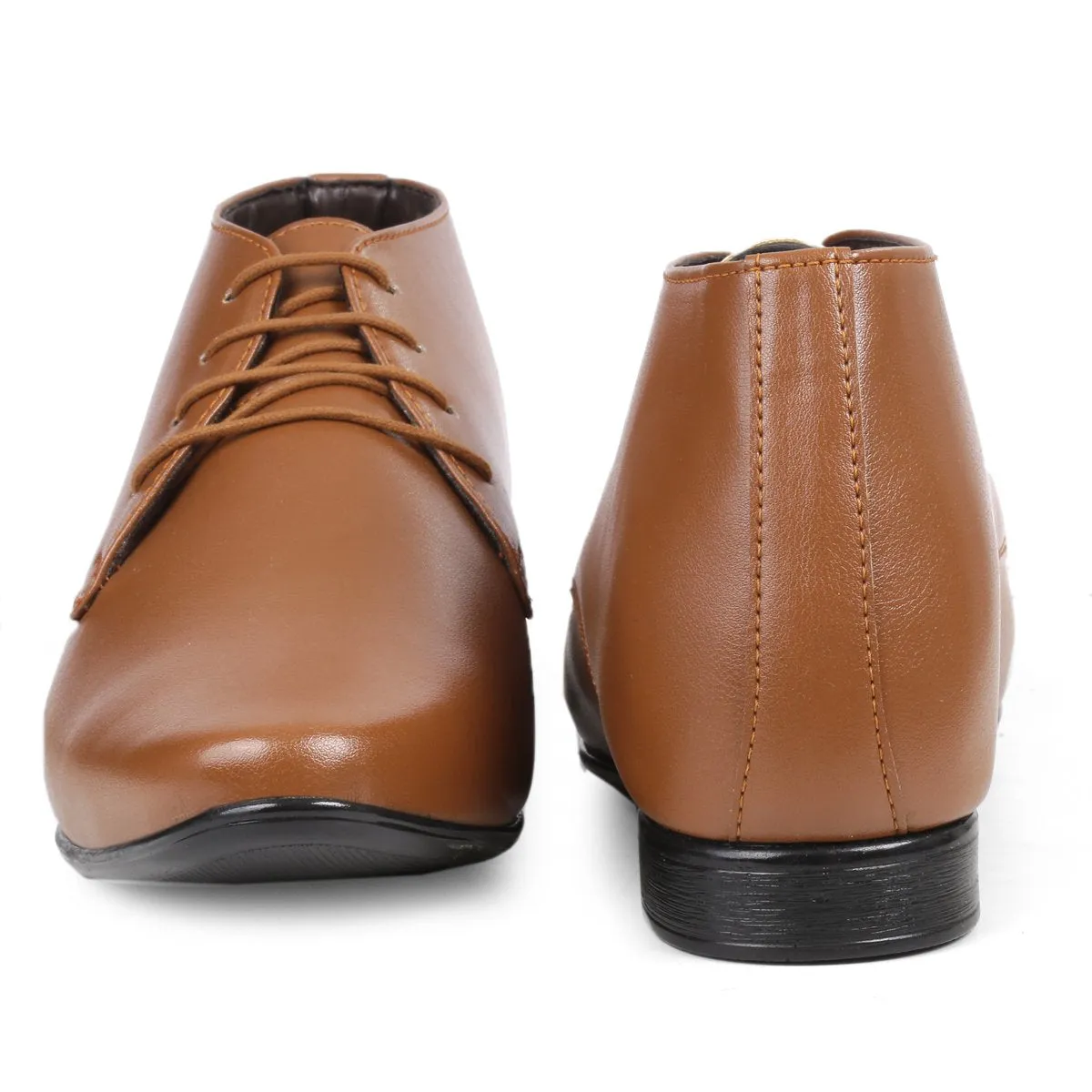 BXXY 9 cm (3.5 Inch) Hidden Height Increasing Formal and Casual Pu Leather Derby Boots for All Occasions