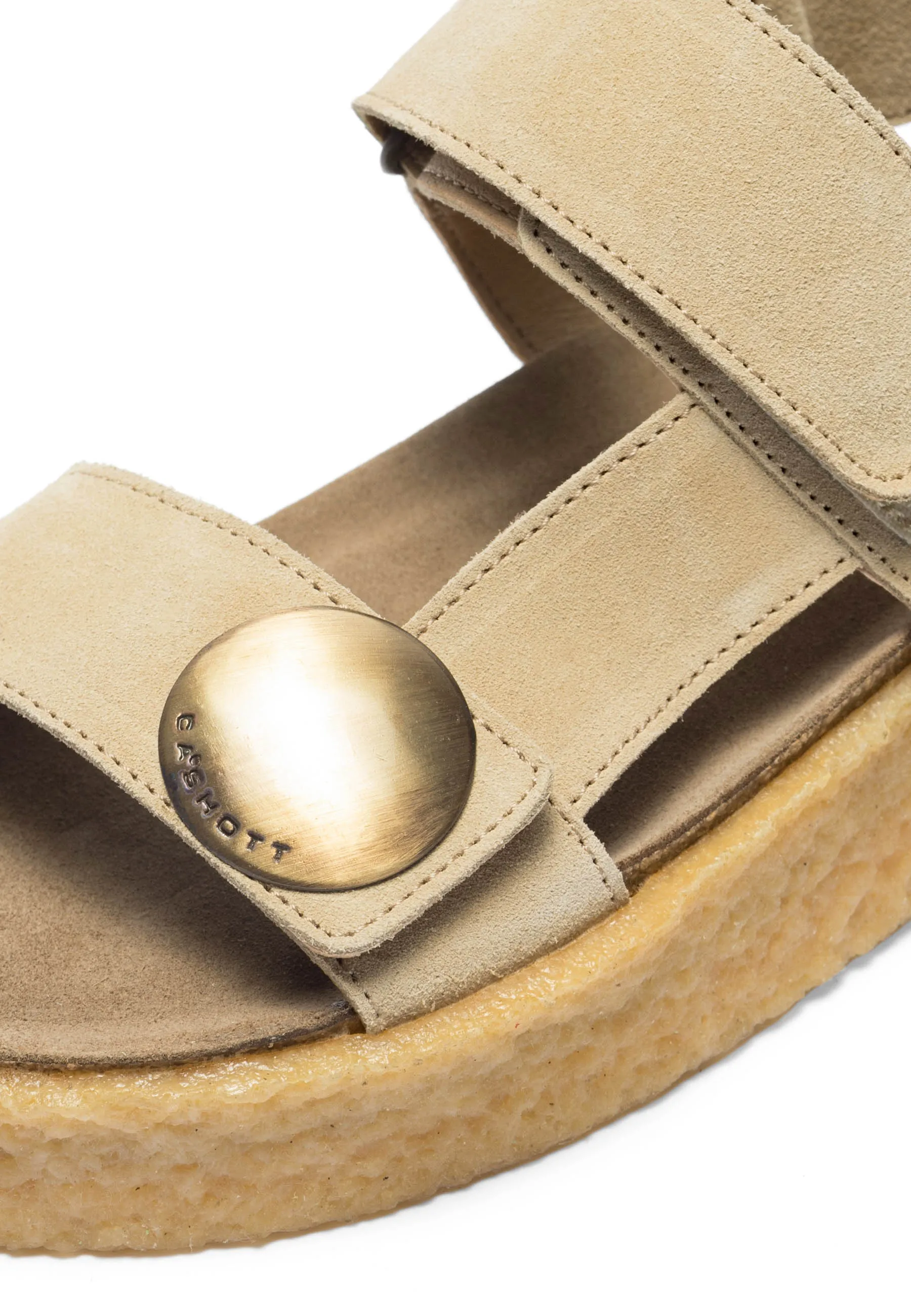 Casdagmar Beige Suede Velcro Sandals