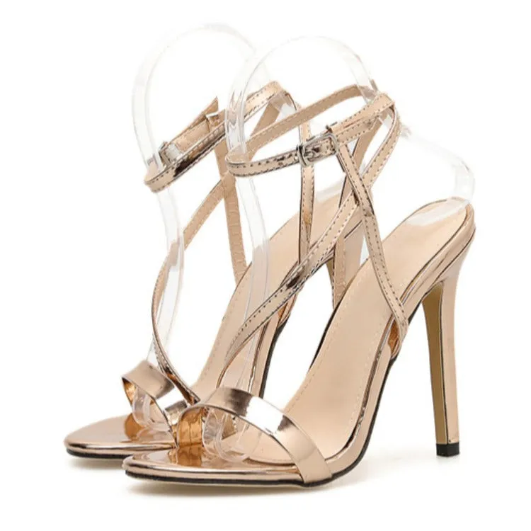 Champagne One Line High Heel Sandals