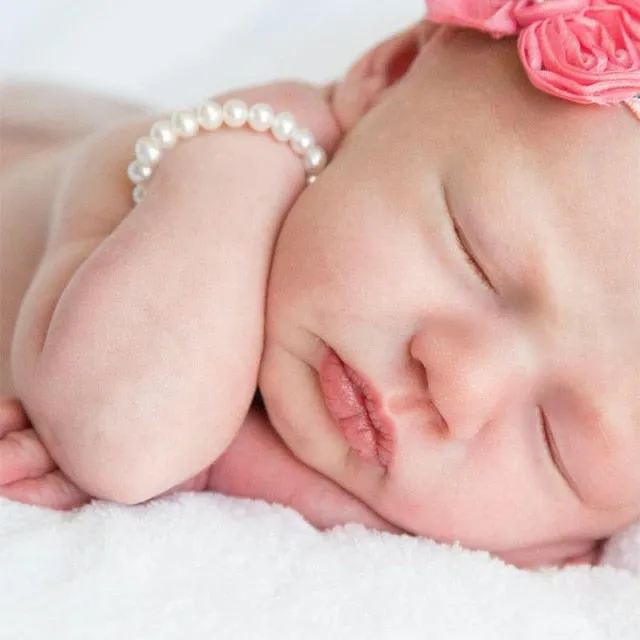 Christening Baptism Baby Barefoot Faux Pearl Sandals