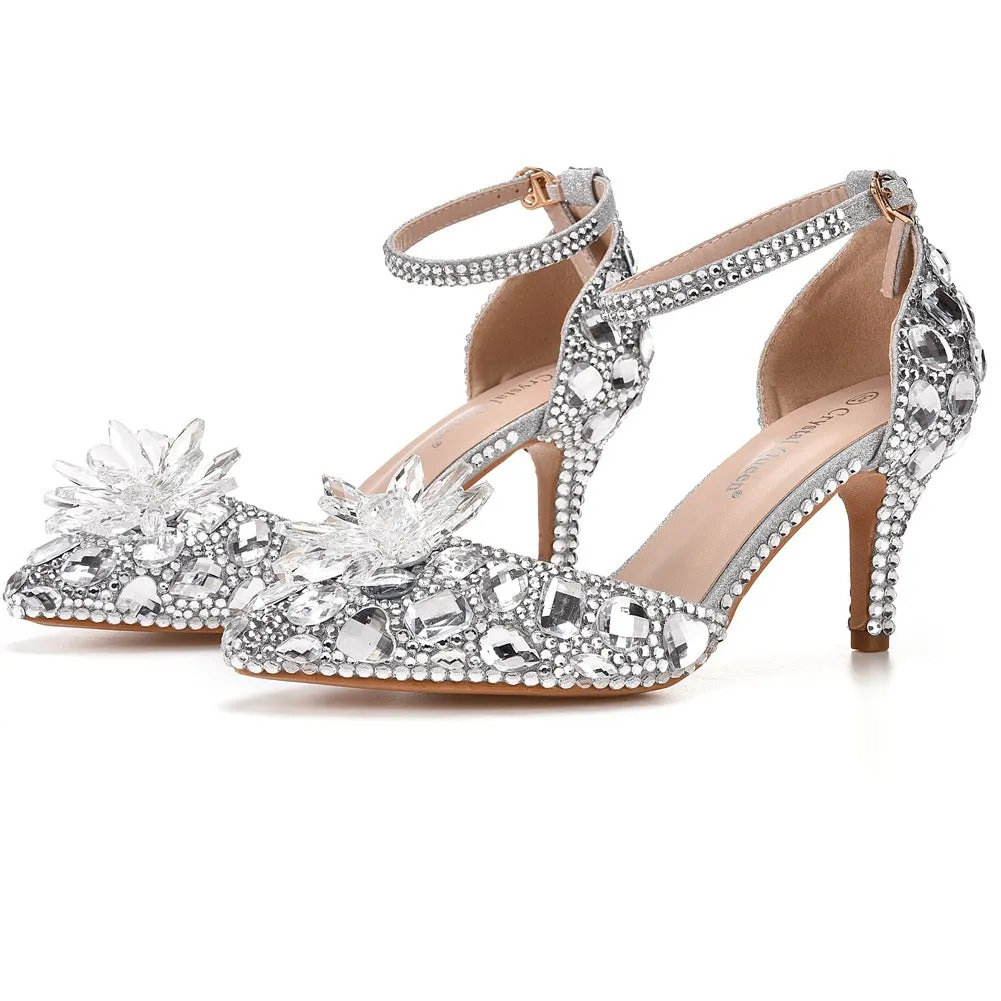 Cinderella Pointed Crystal Wedding Shoes