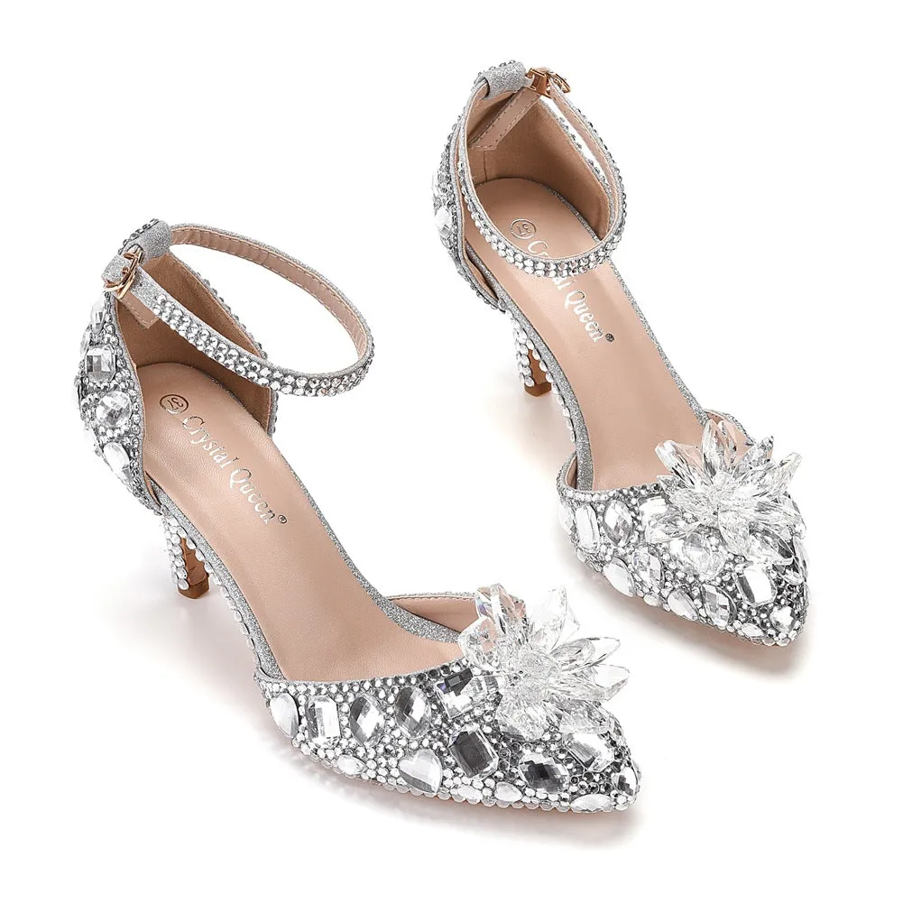 Cinderella Pointed Crystal Wedding Shoes