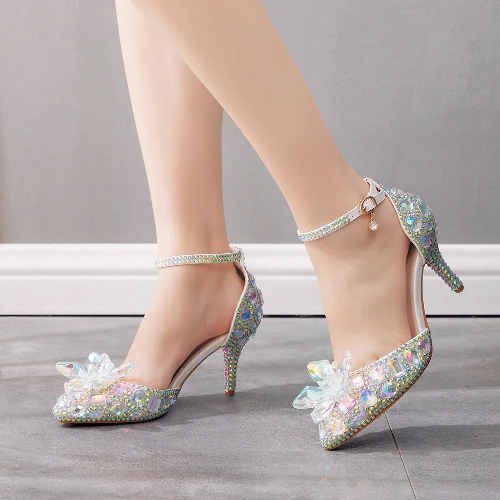 Cinderella Pointed Crystal Wedding Shoes