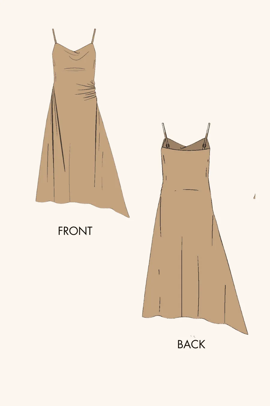 Cowl Neck Maxi Dress Sewing Pattern 'Aurora'