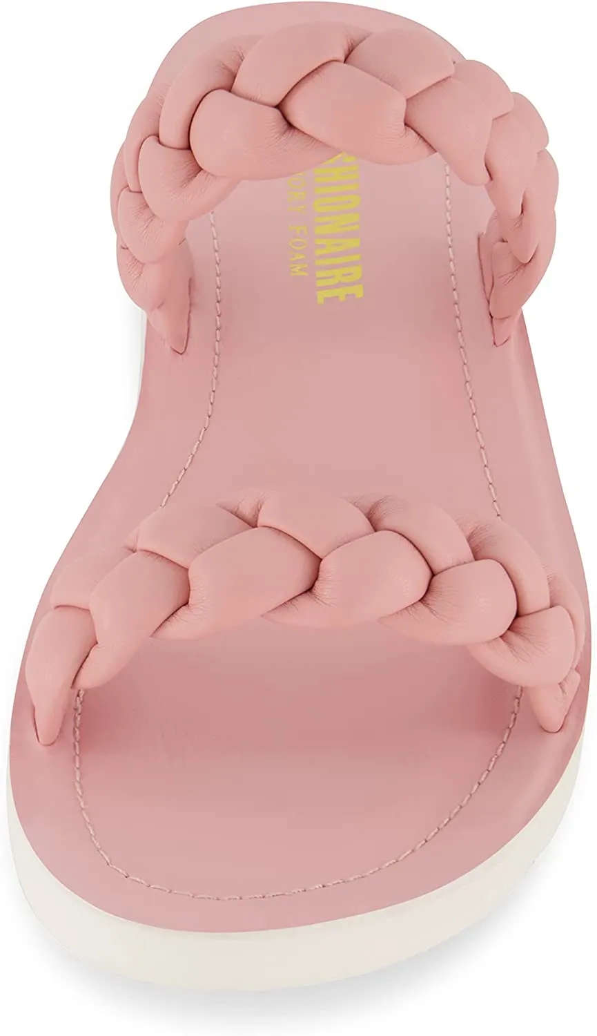 Cushionaire Pink Island Braided Slide Sandal