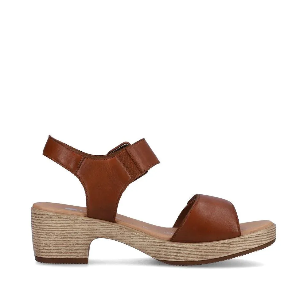 D0N52-24 Velcro Block Heel Brown