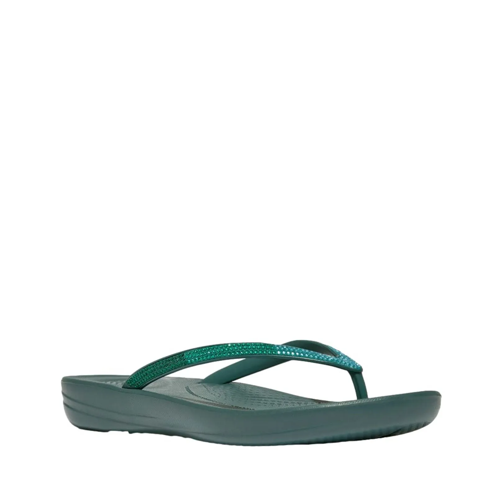 FitFlop Women's Iqushion Ombre Sparkle Flip-Flops Deep Teal/Mint Blue