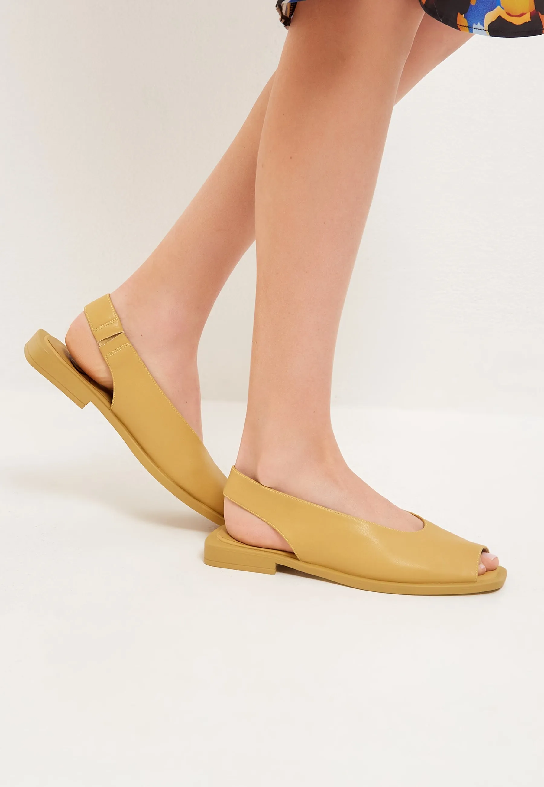 Flat Sole Sandals - Yellow