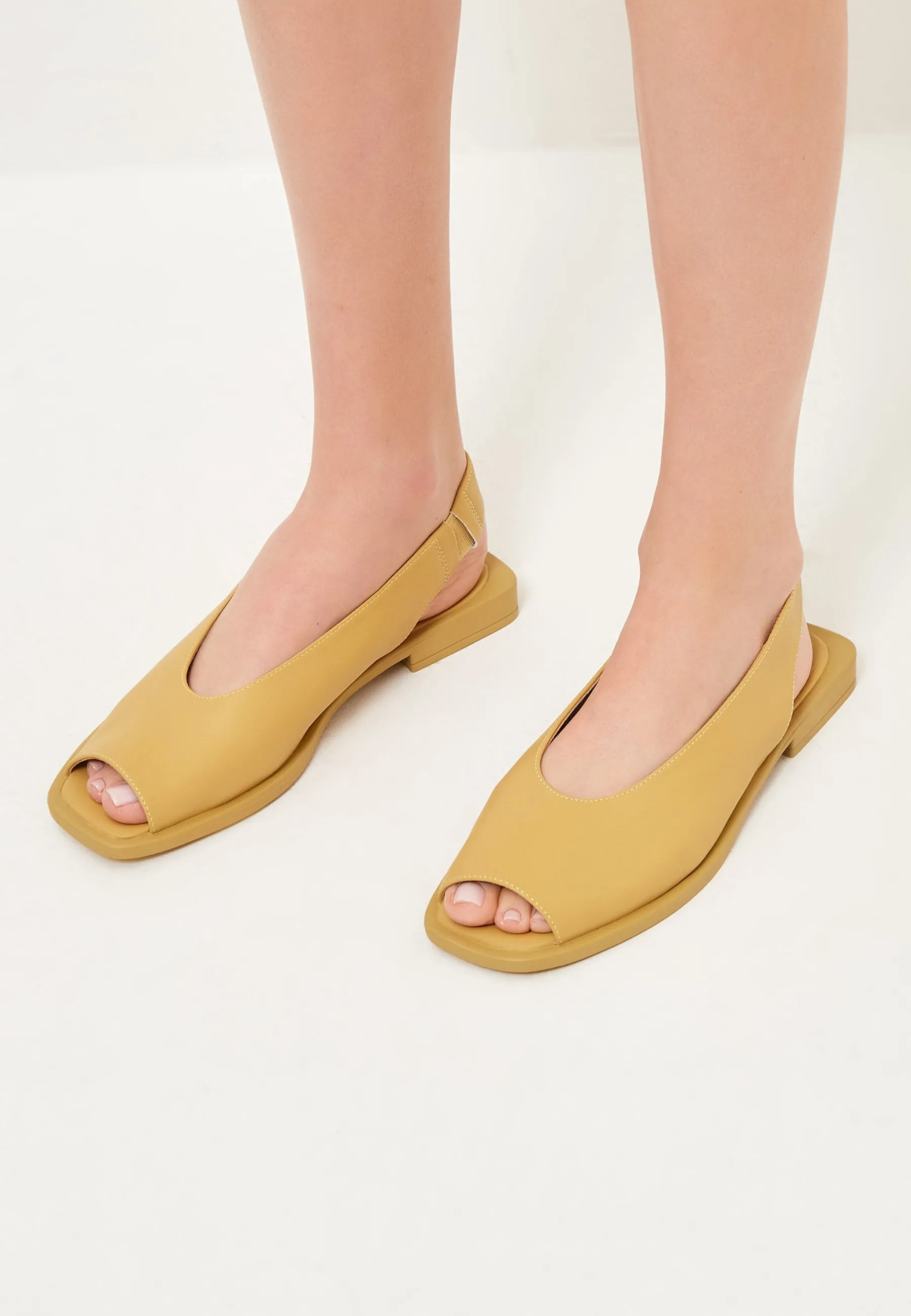 Flat Sole Sandals - Yellow