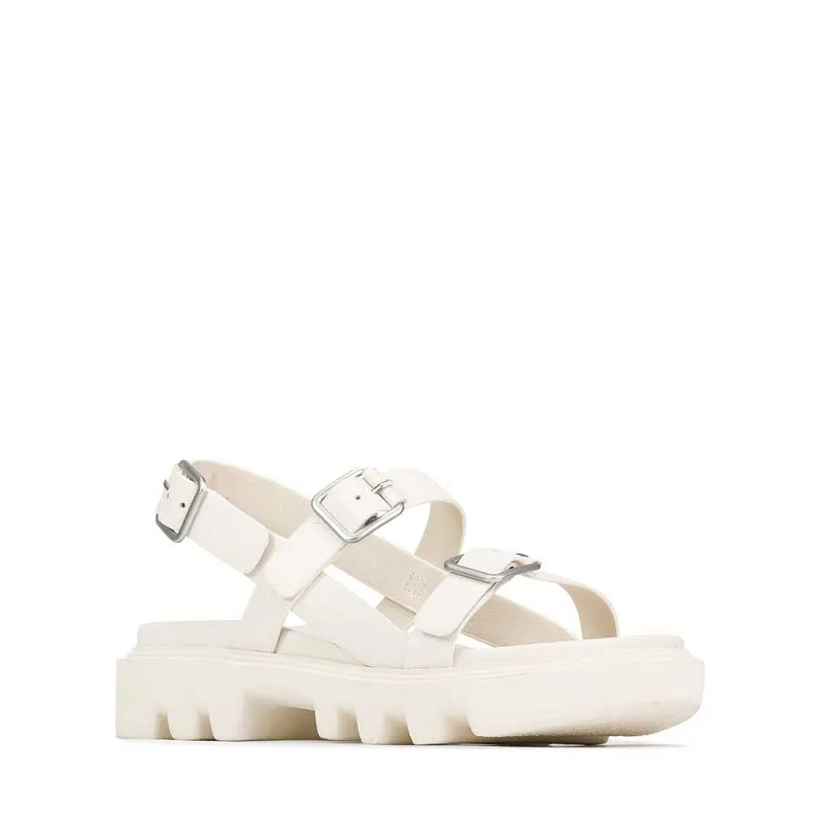 FLICKER LEATHER SANDALS