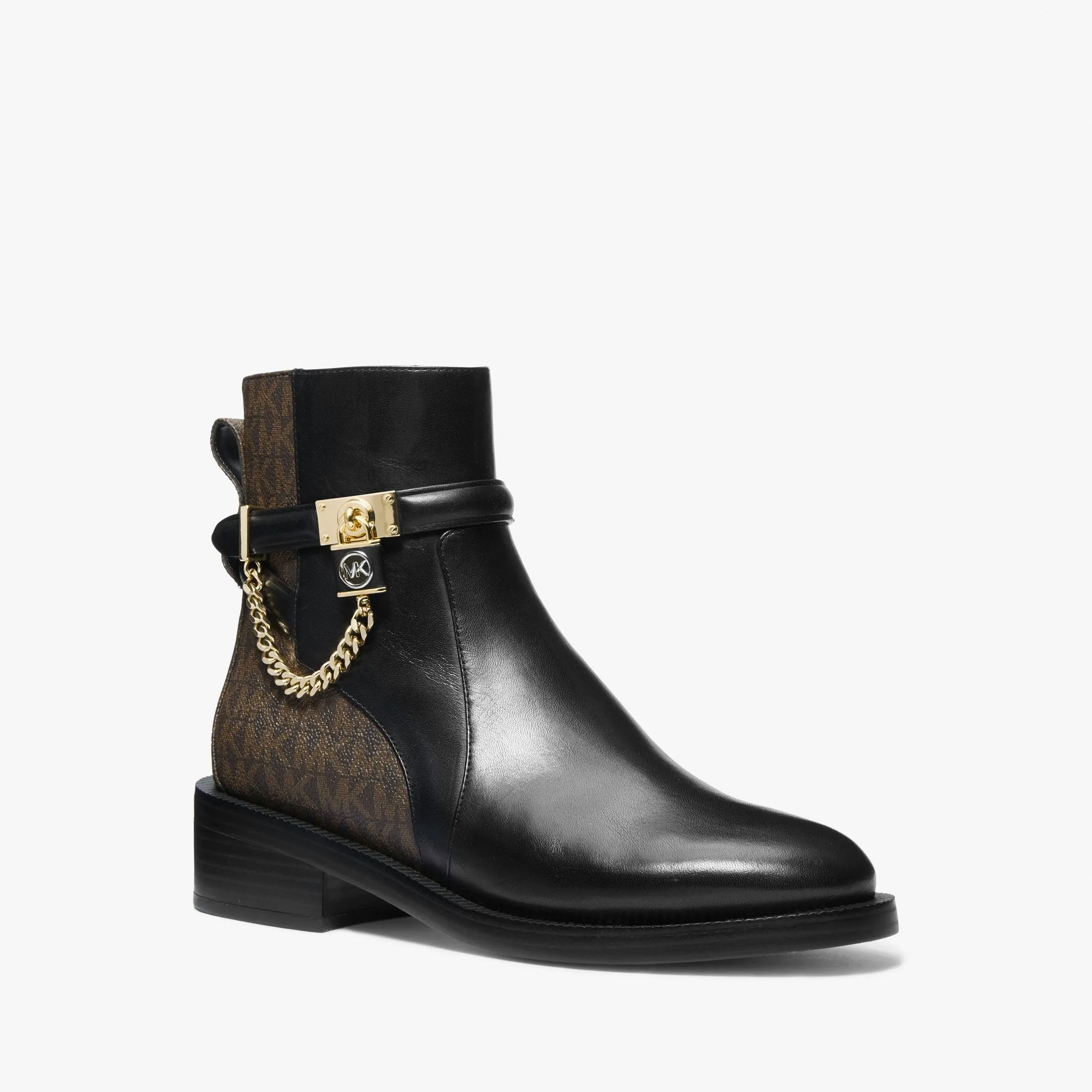 Hamilton Embellished Leather and Logo Ankle Boot