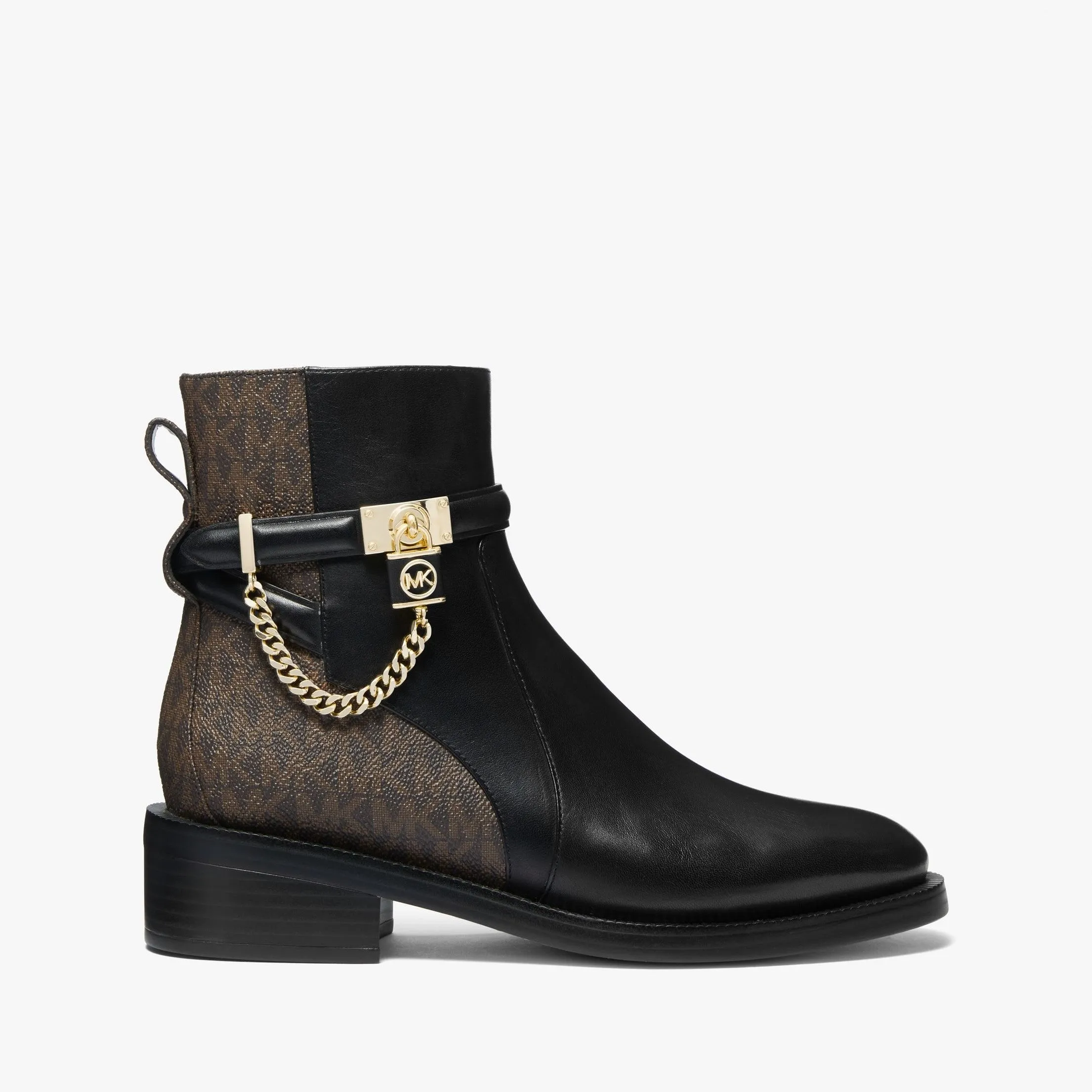 Hamilton Embellished Leather and Logo Ankle Boot