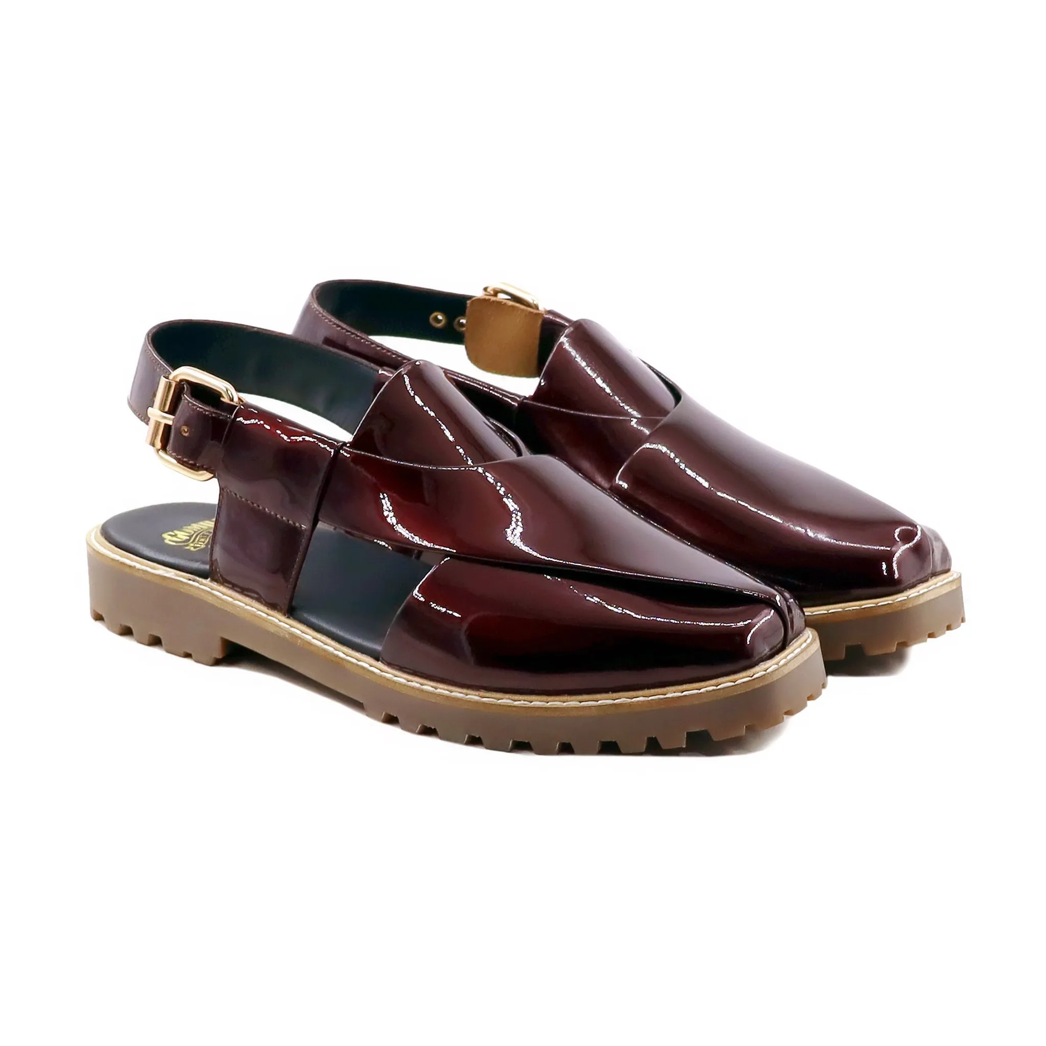 Harvey - Men's Oxblood Patent Leather Sandal