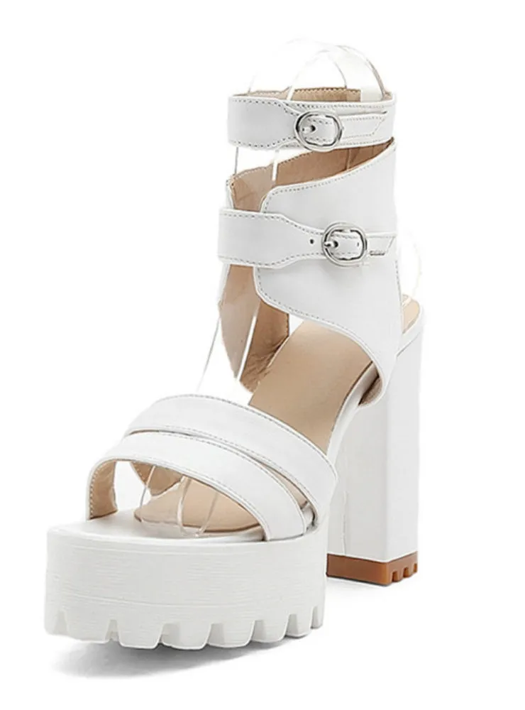 High Heels Cut-outs Female Sandals Open Toe Platform