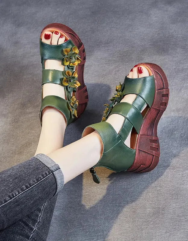 Holiday Flower Platform Sandals