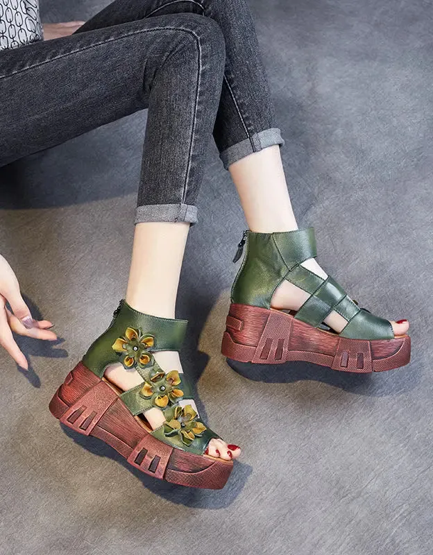 Holiday Flower Platform Sandals