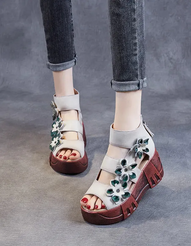 Holiday Flower Platform Sandals