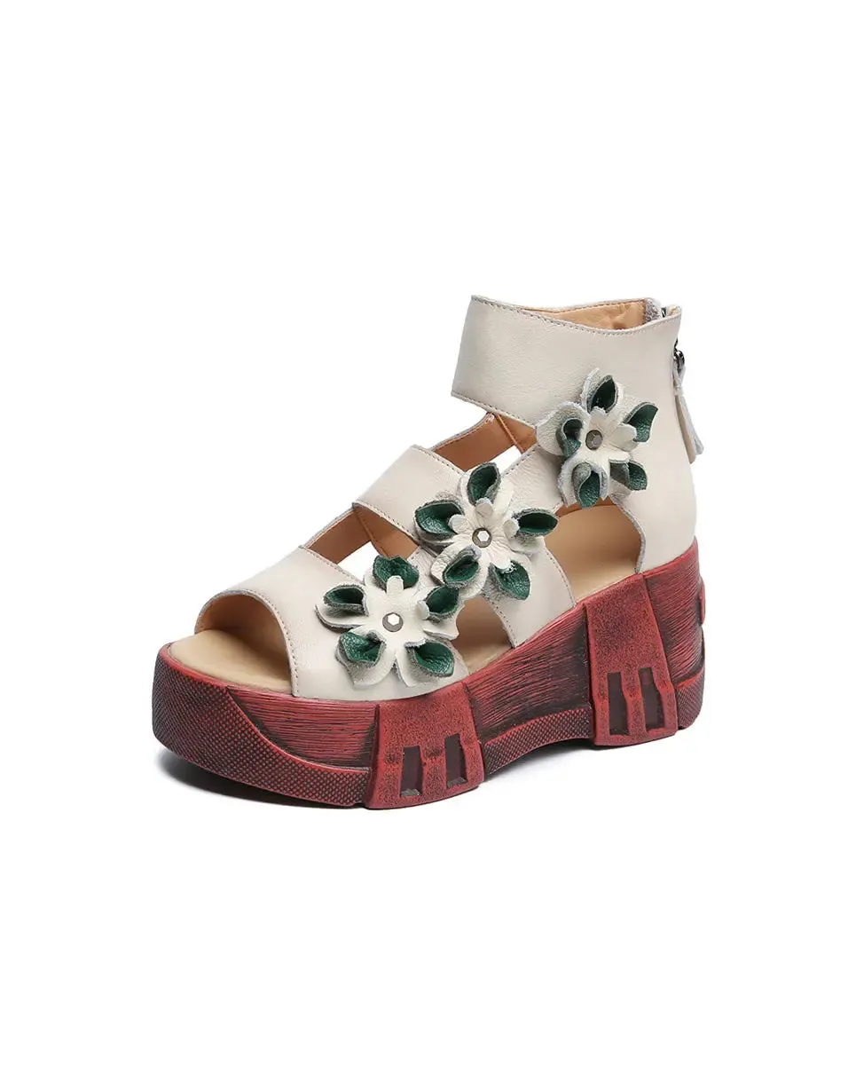 Holiday Flower Platform Sandals