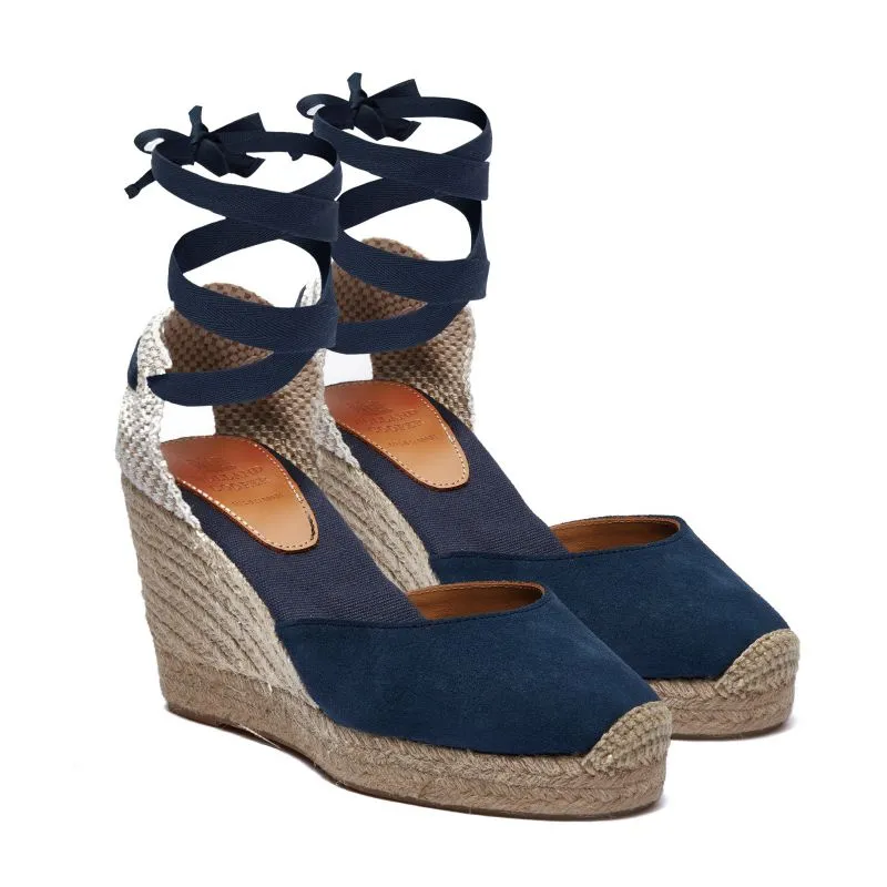 Holland Cooper Seville Ladies Wedge Sandal - Navy