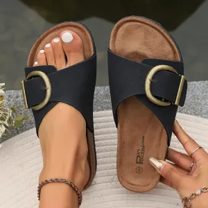 Ivyshape | Casual Sandals with Buckle Strap Design for Women