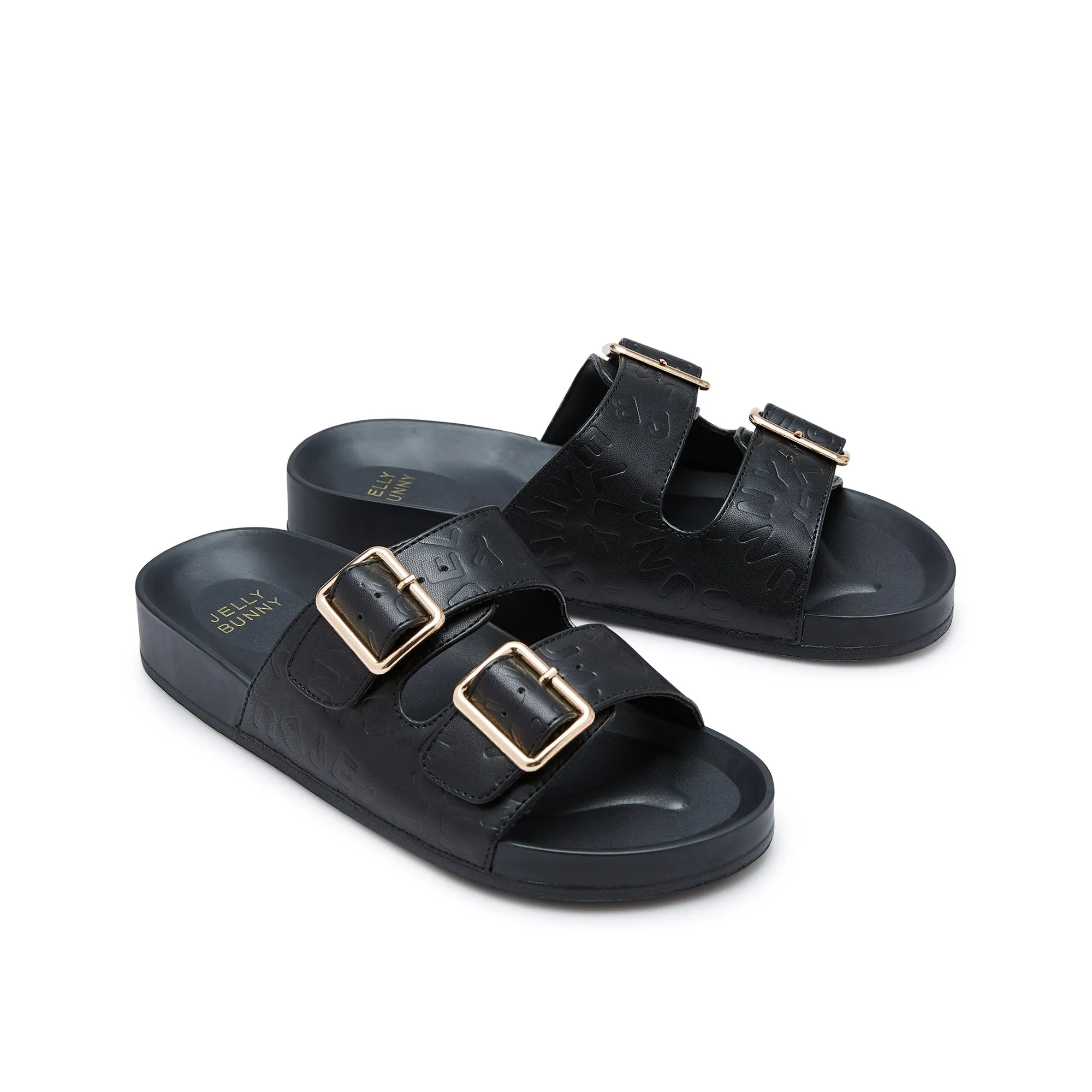 Jane New Monogram Sliders Black