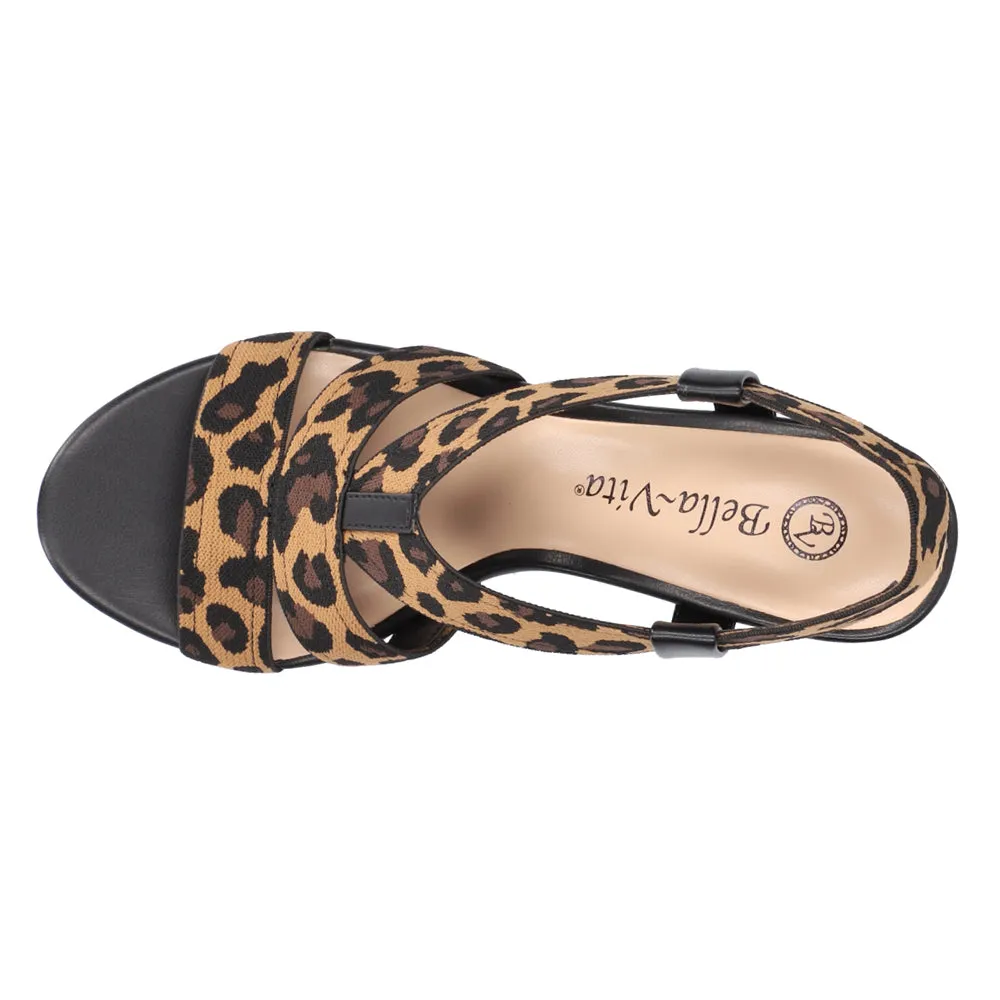 Jodi Stretch Leopard Print Block Heel Sandals