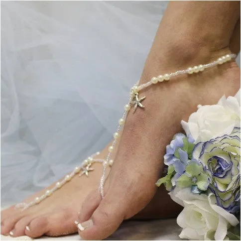 KEY WEST starfish barefoot sandals - silver