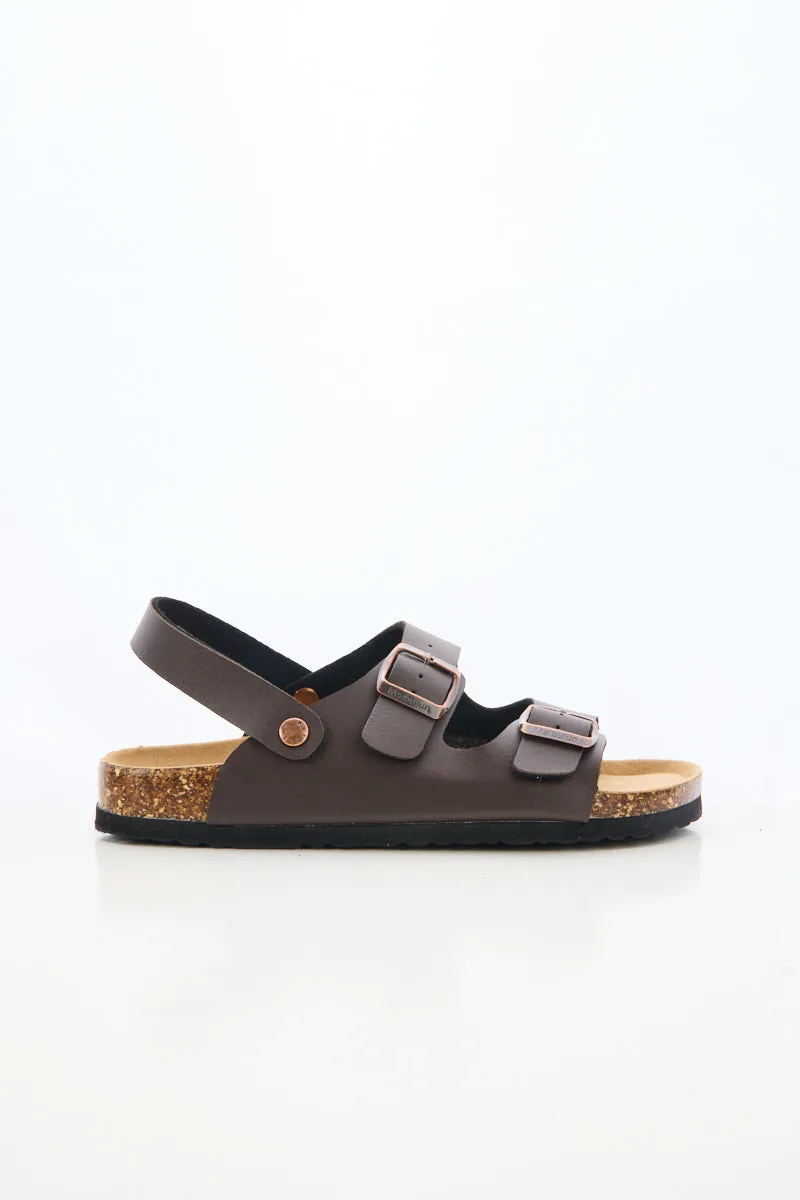 Maibulun | Double Strap Slingback Footbed Sandal - Brown