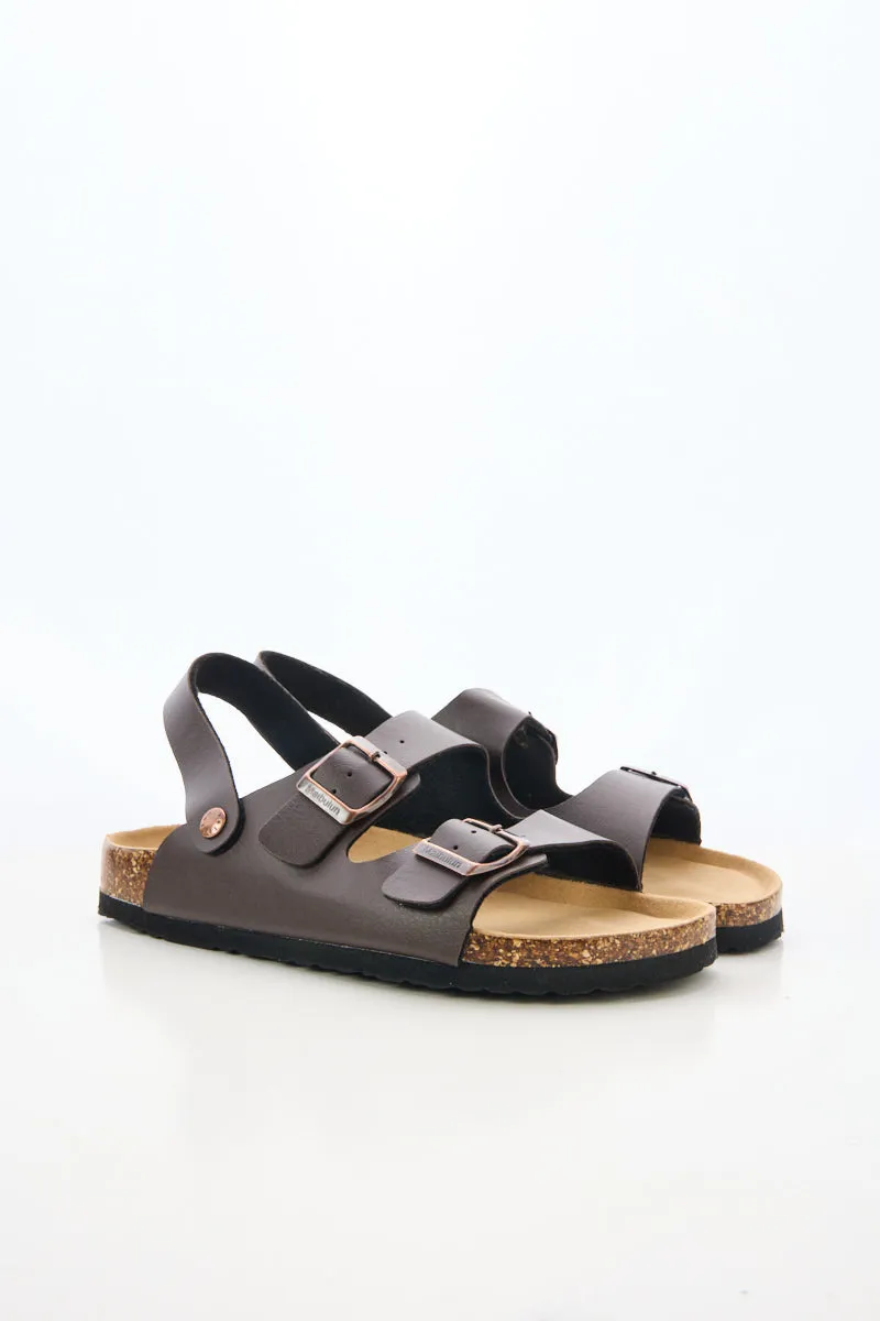 Maibulun | Double Strap Slingback Footbed Sandal - Brown