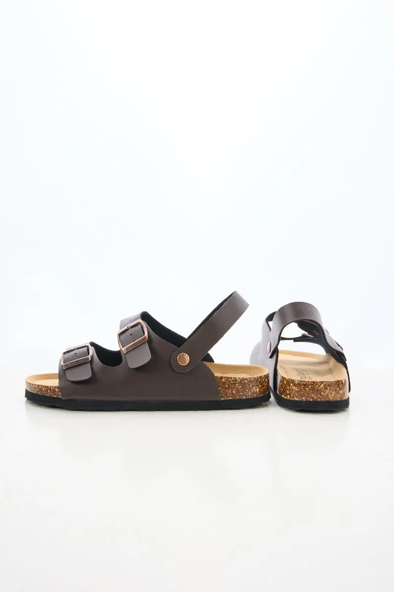 Maibulun | Double Strap Slingback Footbed Sandal - Brown